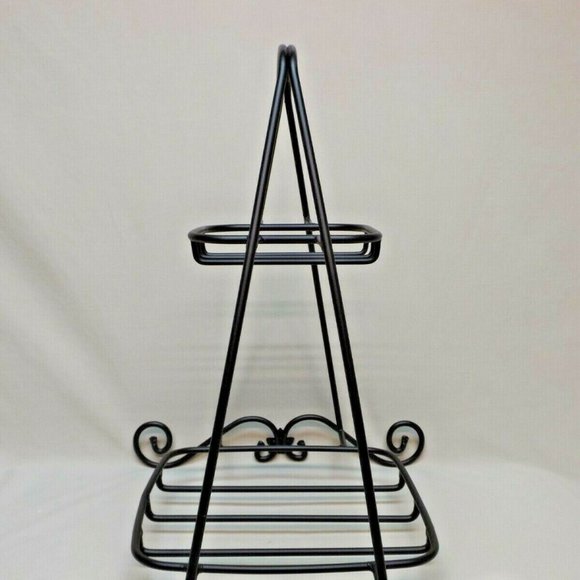 Longaberger W.I. Holiday Stand Wood Shelf Soft Square Dinner Plate & Small Bowl - Picture 8 of 14